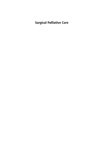 صورة الغلاف: Surgical Palliative Care 1st edition 9780198510000