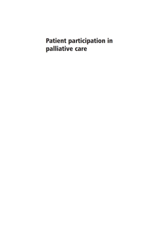 Cover image: Patient Participation in Palliative Care 9780198515814