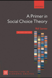 Cover image: A Primer in Social Choice Theory 9780199565306