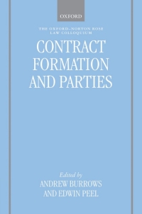 Immagine di copertina: Contract Formation and Parties 9780199583706