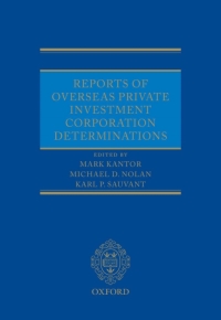 Titelbild: Reports of Overseas Private Investment Corporation Determinations 1st edition 9780199596850
