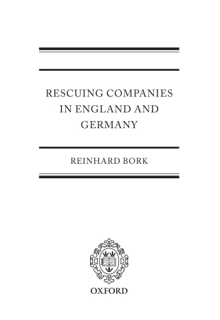 Cover image: Rescuing Companies in England and Germany 1st edition 9780199644216