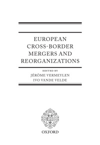 Imagen de portada: European Cross-Border Mergers and Reorganisations 1st edition 9780199693283