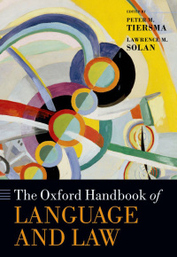 Cover image: The Oxford Handbook of Language and Law 1st edition 9780199572120