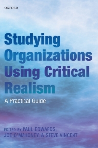 Cover image: Studying Organizations Using Critical Realism 1st edition 9780199665525