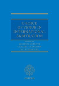 Cover image: Choice of Venue in International Arbitration 1st edition 9780199655717