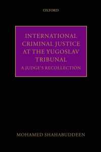 Cover image: International Criminal Justice at the Yugoslav Tribunal 9780199670826