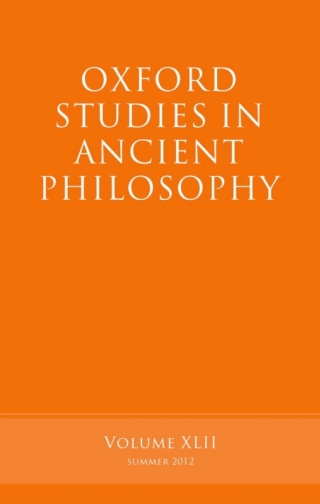 Cover image: Oxford Studies in Ancient Philosophy, Volume 42 1st edition 9780199644384