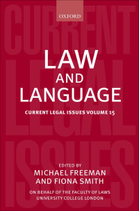 Omslagafbeelding: Law and Language 1st edition 9780199673667