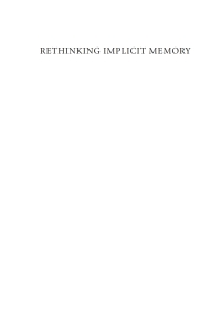 Cover image: Rethinking Implicit Memory 1st edition 9780192632326