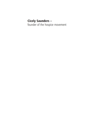 Cover image: Cicely Saunders - Founder of the Hospice Movement 9780198569695