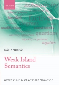 Imagen de portada: Weak Island Semantics 9780199639397