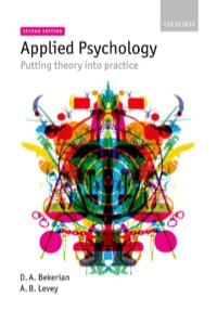 Imagen de portada: Applied Psychology 2nd edition 9780199235919