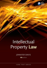 Imagen de portada: Intellectual Property Law Core Text 4th edition 9780199581429