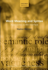 Cover image: Word Meaning and Syntax 9780199279883