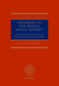 صورة الغلاف: Copyright in the Digital Single Market 9780198858591
