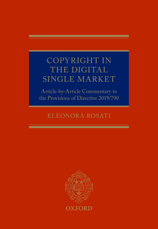 Cover image: Copyright in the Digital Single Market 9780191899416