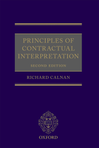 Cover image: Principles of Contractual Interpretation 2nd edition 9780198792307