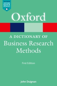 Cover image: A Dictionary of Business Research Methods