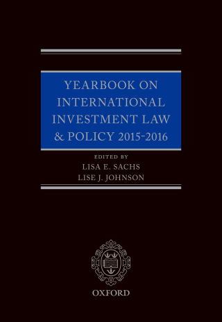 Cover image: Yearbook on International Investment Law & Policy 2015-2016 9780192537737