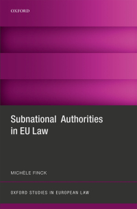 Omslagafbeelding: Subnational Authorities in EU Law 9780192538987