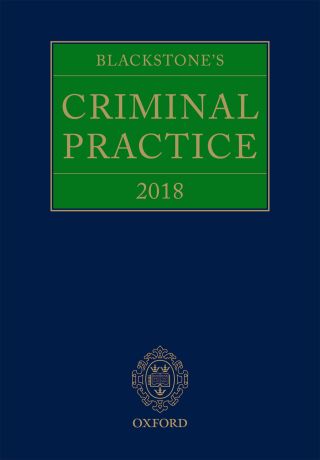 Imagen de portada: Blackstone's Criminal Practice 2018 1st edition 9780198812265