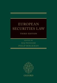 Cover image: European Securities Law 3rd edition 9780198846536
