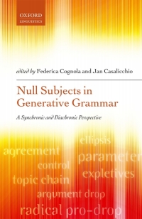 Cover image: Null Subjects in Generative Grammar 1st edition 9780198815853