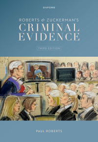 Cover image: Roberts & Zuckerman's Criminal Evidence 3rd edition 9780198824480
