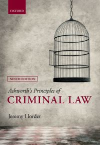 Cover image: Ashworth's Principles of Criminal Law 9th edition 9780198777663