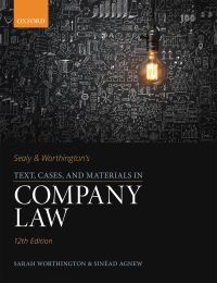 Cover image: Sealy & Worthington's Text, Cases, and Materials in Company Law 12th edition 9780198830092
