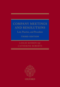 Omslagafbeelding: Company Meetings and Resolutions 3rd edition 9780198853572