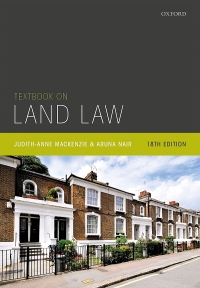 Cover image: Textbook on Land Law 18th edition 9780198839828