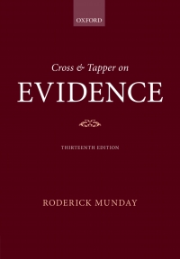 Cover image: Cross & Tapper on Evidence 13th edition 9780192578563