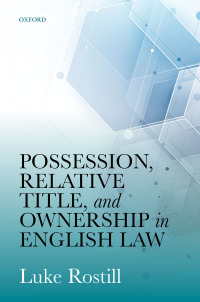 Imagen de portada: Possession, Relative Title, and Ownership in English Law 9780198843108