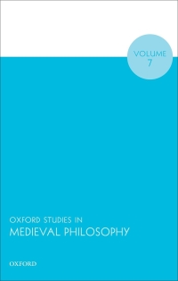Cover image: Oxford Studies in Medieval Philosophy Volume 7 1st edition 9780198845515
