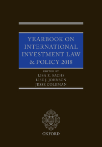 Imagen de portada: Yearbook on International Investment Law & Policy 2018 9780198853343