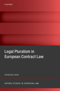 Cover image: Legal Pluralism in European Contract Law 9780198854487