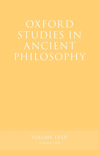 Cover image: Oxford Studies in Ancient Philosophy, Volume 58 1st edition 9780198859017