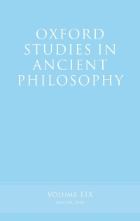 Cover image: Oxford Studies in Ancient Philosophy, Volume 59 9780192602732