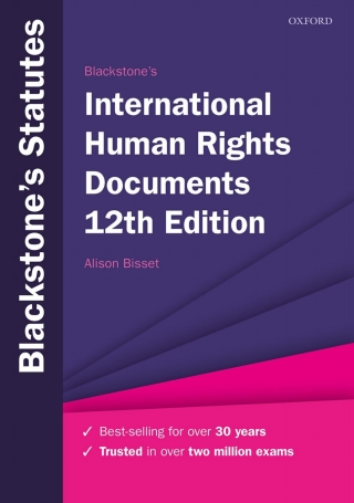 Cover image: Blackstone's International Human Rights Documents 12th edition 9780198860921