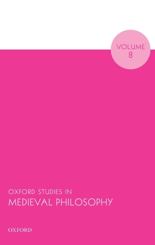 Imagen de portada: Oxford Studies in Medieval Philosophy Volume 8 1st edition 9780198865728