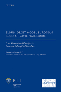 Imagen de portada: ELI – Unidroit Model European Rules of Civil Procedure 9780198866589