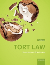 Cover image: Tort Law 7th edition 9780198867760