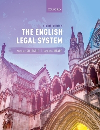 Cover image: The English Legal System 8th edition 9780192639868