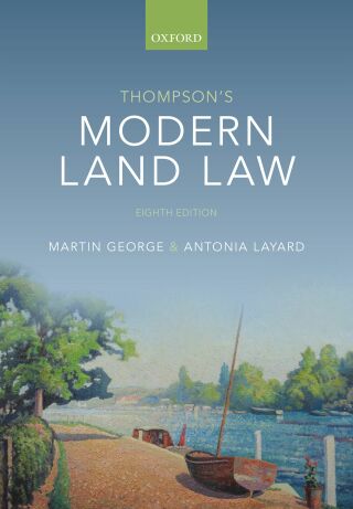 Cover image: Thompson's Modern Land Law 8th edition 9780198869061