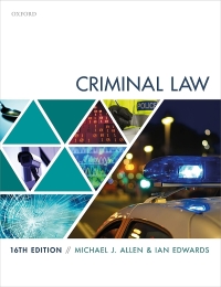 Cover image: Criminal Law 16th edition 9780198869931