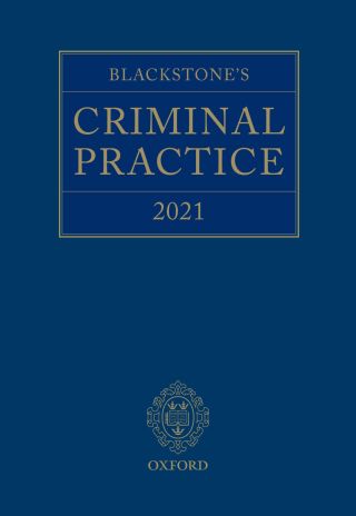Cover image: Blackstone's Criminal Practice 2021 9780198869597
