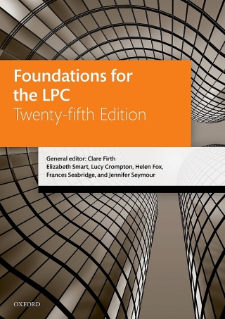 Cover image: Foundations for the LPC 25th edition 9780192658180