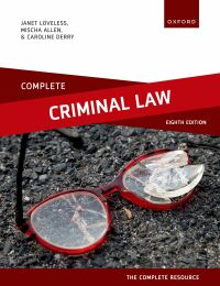 Cover image: Complete Criminal Law 8th edition 9780192855947
